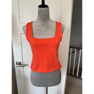 Second Skin RD Style Orange Square Neck TankTop Noncore Bright Summer Athleisure